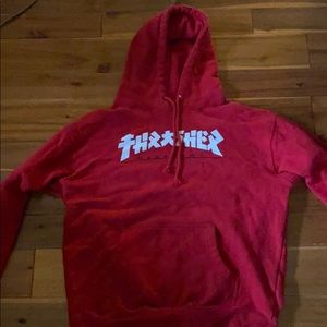 red thrasher Japanese design hoodie